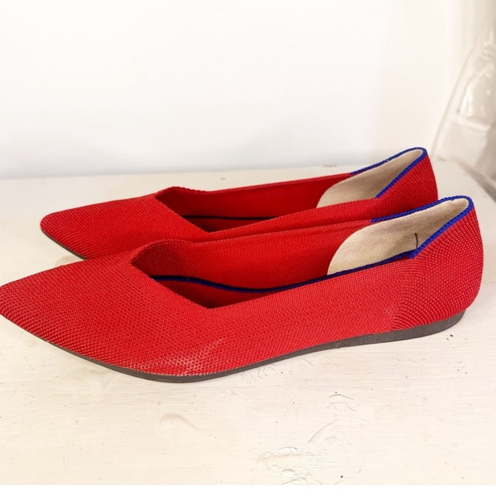 Rothy”S Flame Red Points Pointed Toe Flats Women’… - image 1